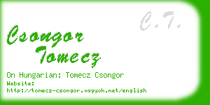 csongor tomecz business card